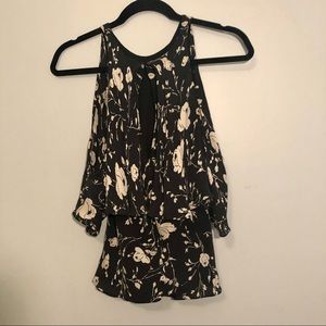 Ralph Lauren flowy cold shoulder top